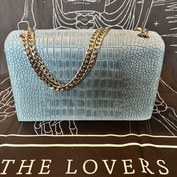 Brandon Blackwood Light Blue Snake Print Sophia Silver Chain - Picture 3 of 6